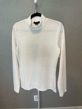 Sanctuary Cream Textured Mock Neck Top NWOT